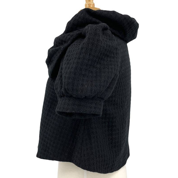 Coco And Chase Jacket Womens Small Black Cropped Large Collar Cape Snap Party - Picture 9 of 10